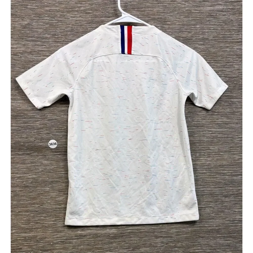 France Jersey Kids Unisex Sz M White 2018 FIFA World Cup Soccer Nike Dri Fit FFF